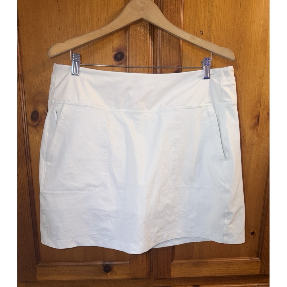Athleta Golf Skort Skirt Ace Tennis Pickleball Women's XL 17" 628735 White